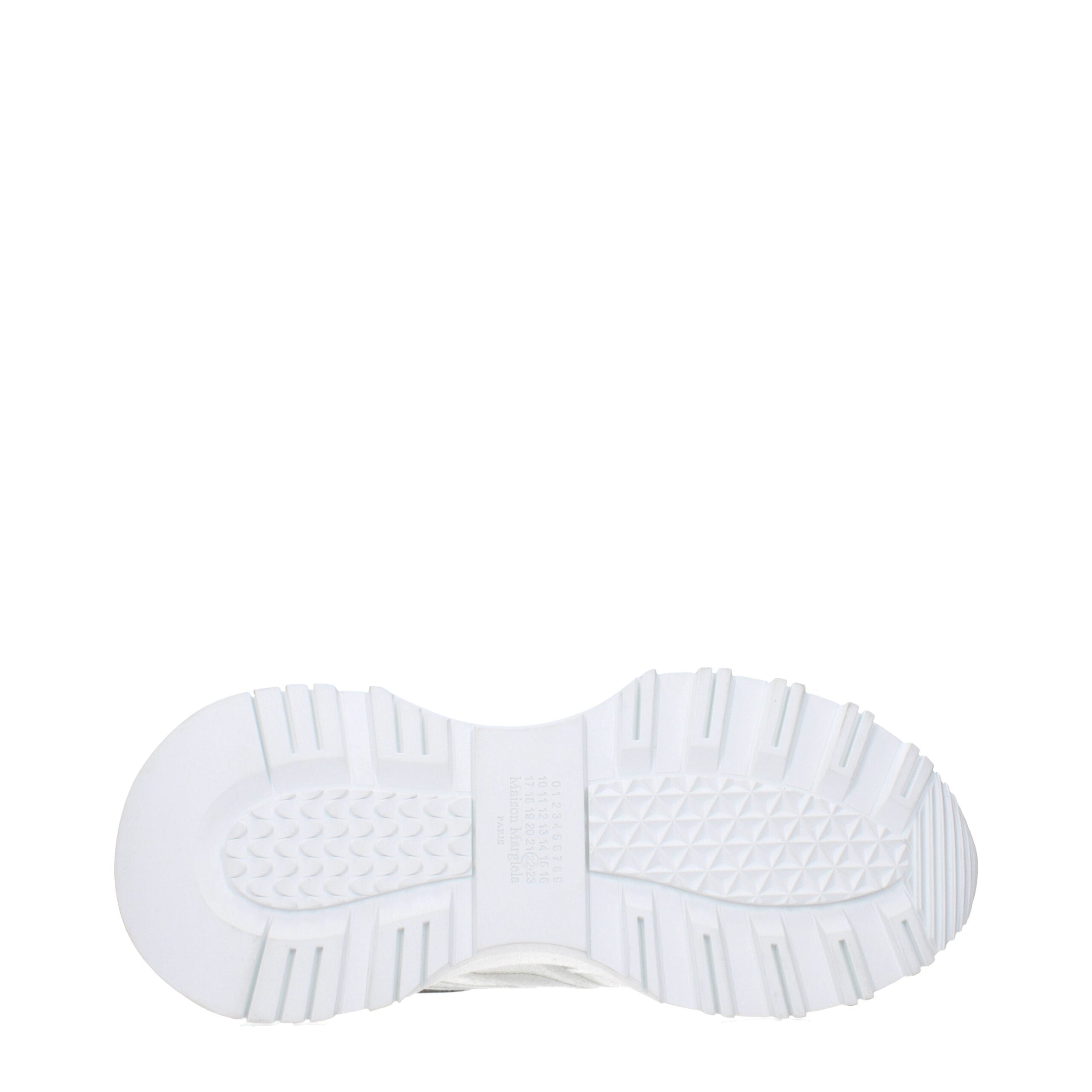 Maison Margiela Men's White Fabric Sneakers with Logo