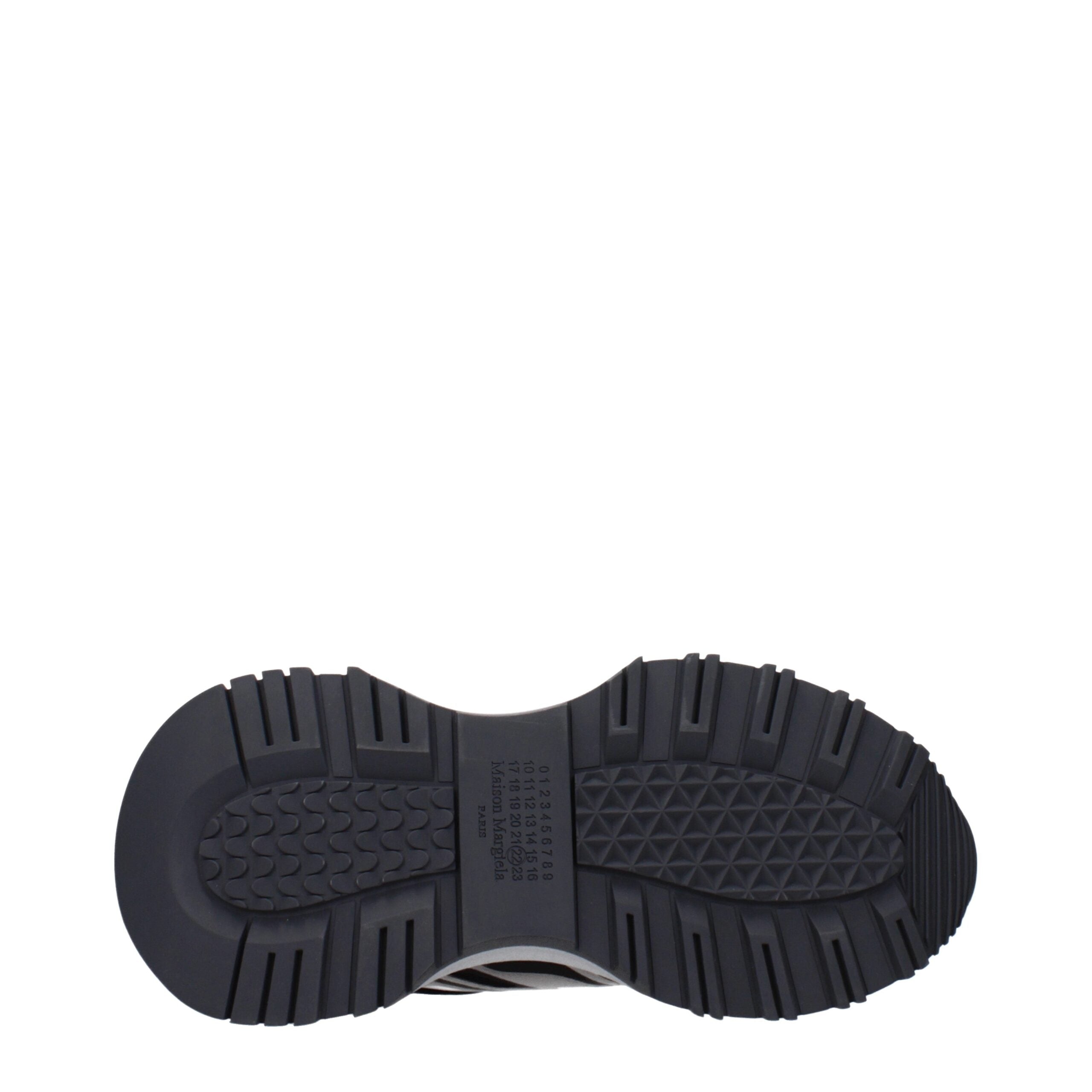 Maison Margiela Men's Black Fabric Sneakers with Logo