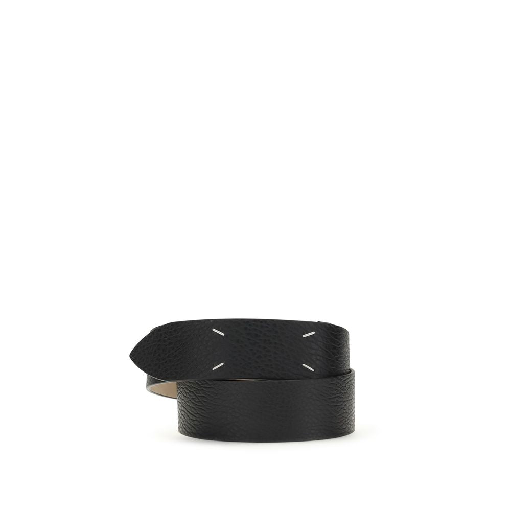 Maison Margiela Black Grained Calfskin Four Point Belt