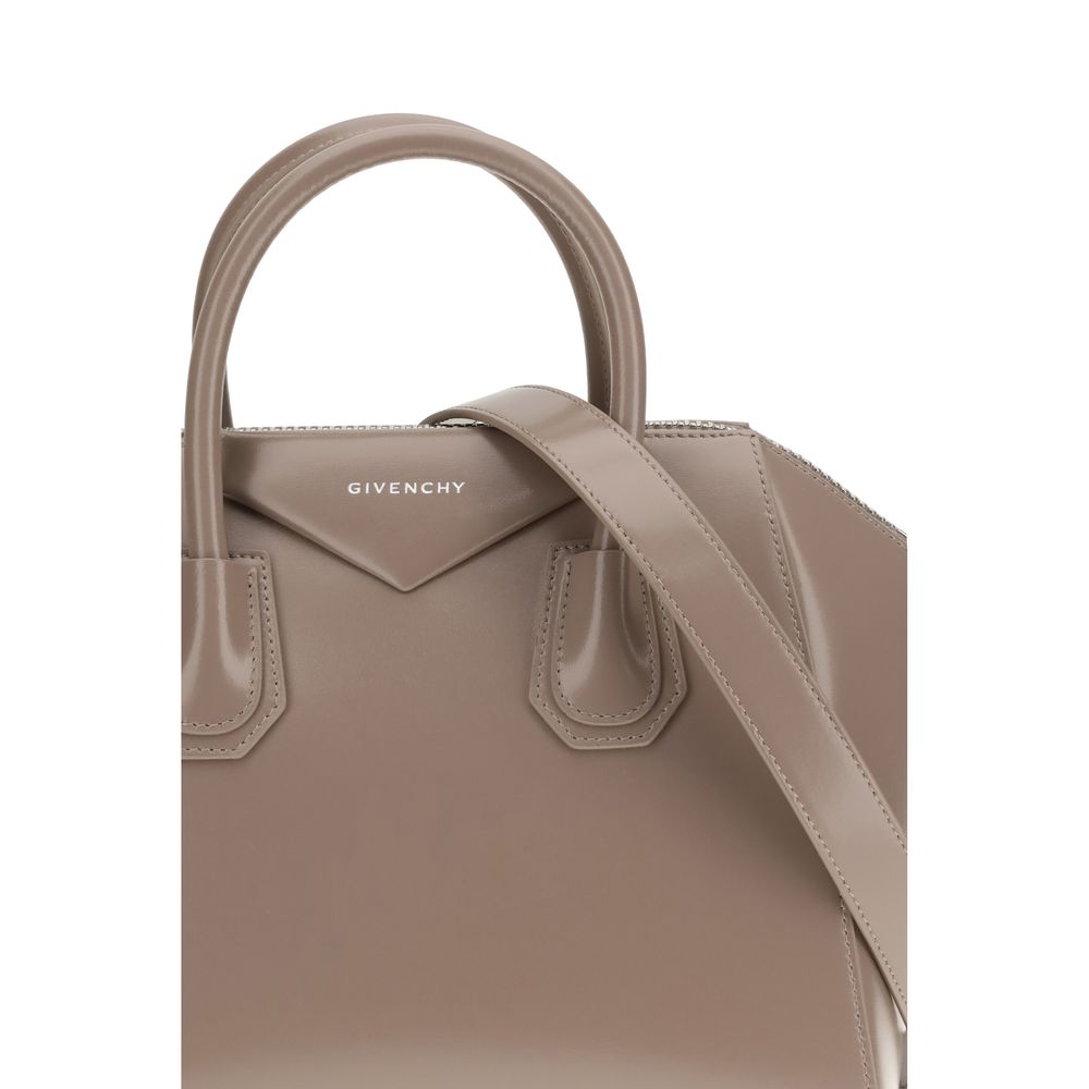 Givenchy Borsa a Mano Antigona Small Box in Pelle di Vitello Grigia