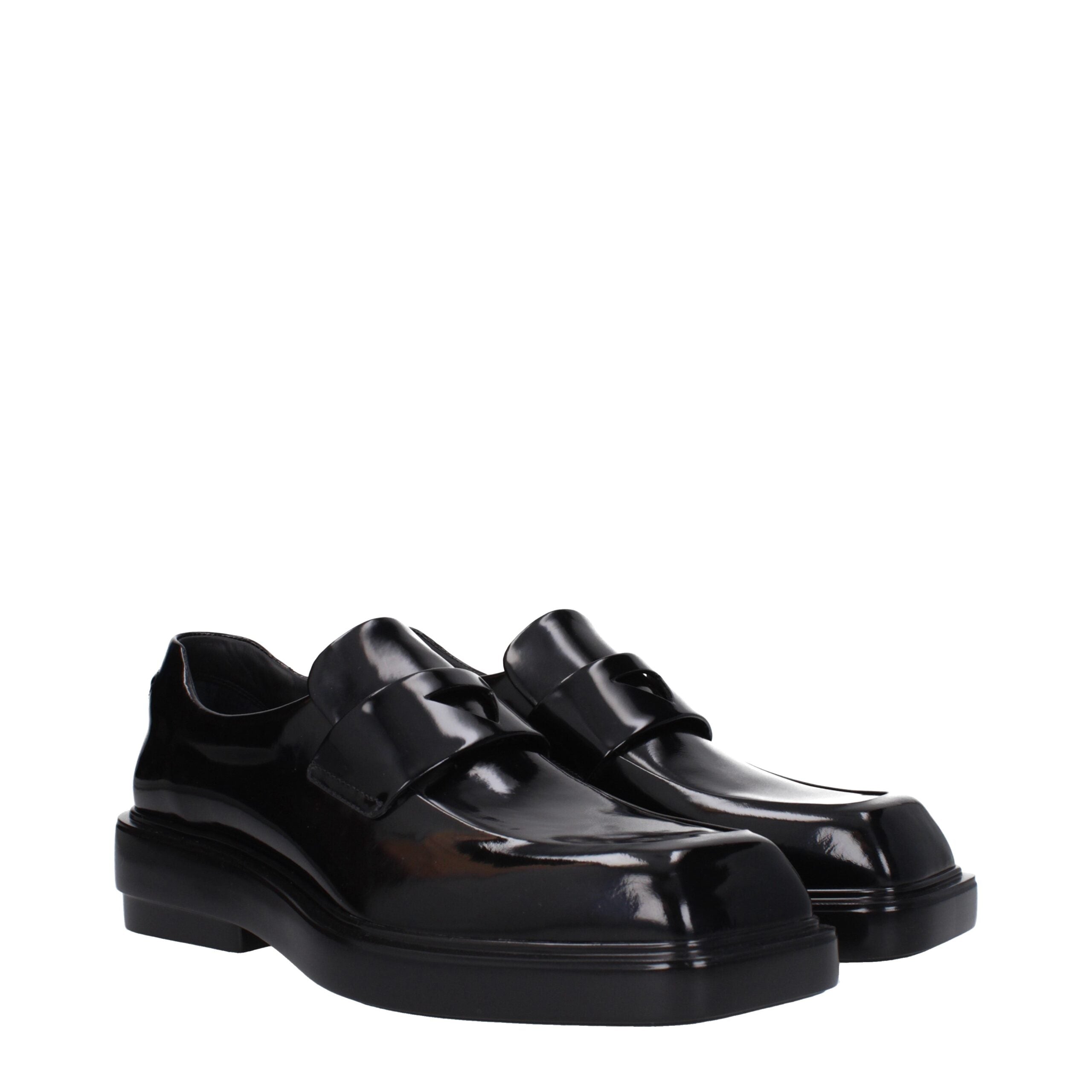 Prada Loafers Donna Neri in Pelle Suola Quadrata AW25
