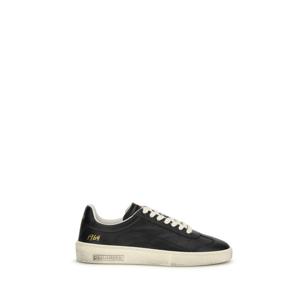 Dsquared² Black Calf Leather Bos Taurus Sneakers