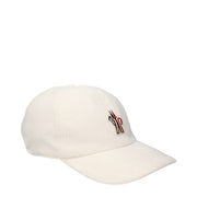 Moncler White Polyester Baseball Hat with Triple Logo