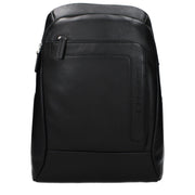 Piquadro CA3214X1N Black Leather Laptop Backpack with Vintage Effect