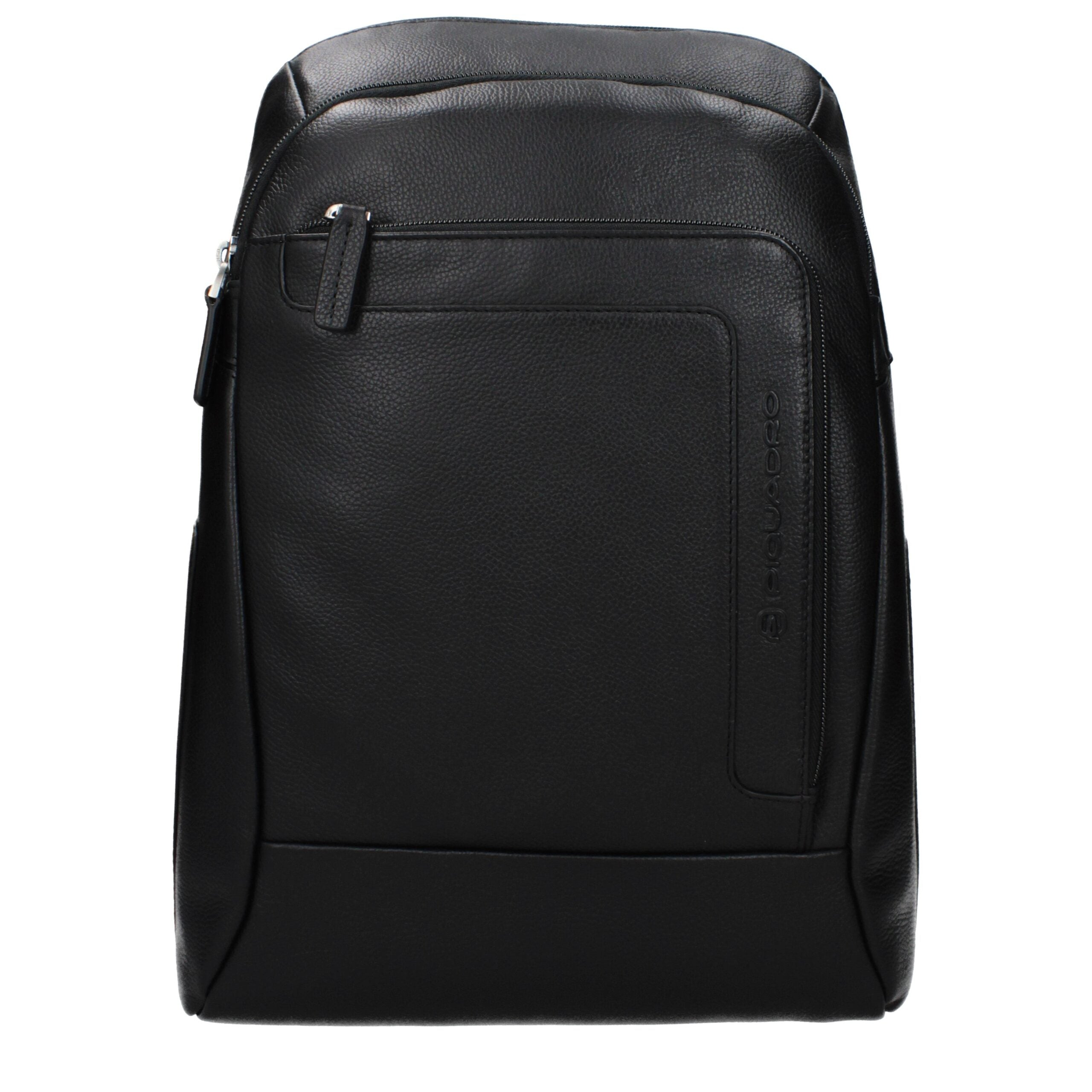 Piquadro CA3214X1N Black Leather Laptop Backpack with Vintage Effect