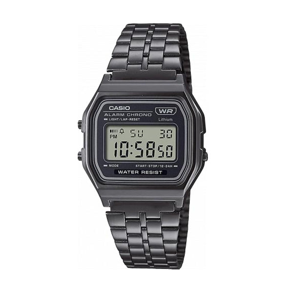 Casio A158WETB-1AEF Digital Watch Black Steel