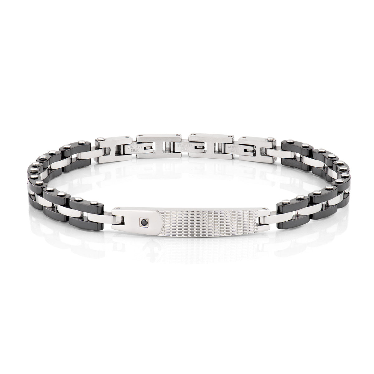 Amen men's steel bracelet with diamonds ACBR1379