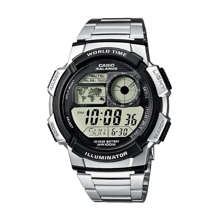 Casio AE-1000WD-1AVDF Digital World Time Steel Watch
