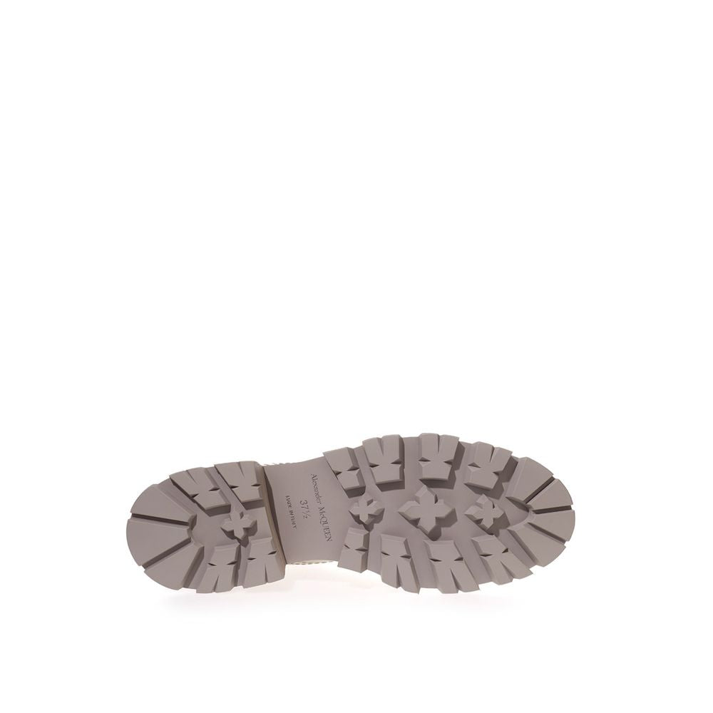 Alexander McQueen Chelsea Boot in Pelle Spazzolata Taupe Suola Oversize