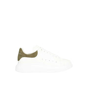 Alexander McQueen Low Top Uomo Croc-Embossed in Vitello Bianco