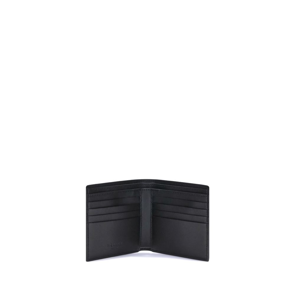 Alexander McQueen Black Calfskin Logo Bifold Wallet