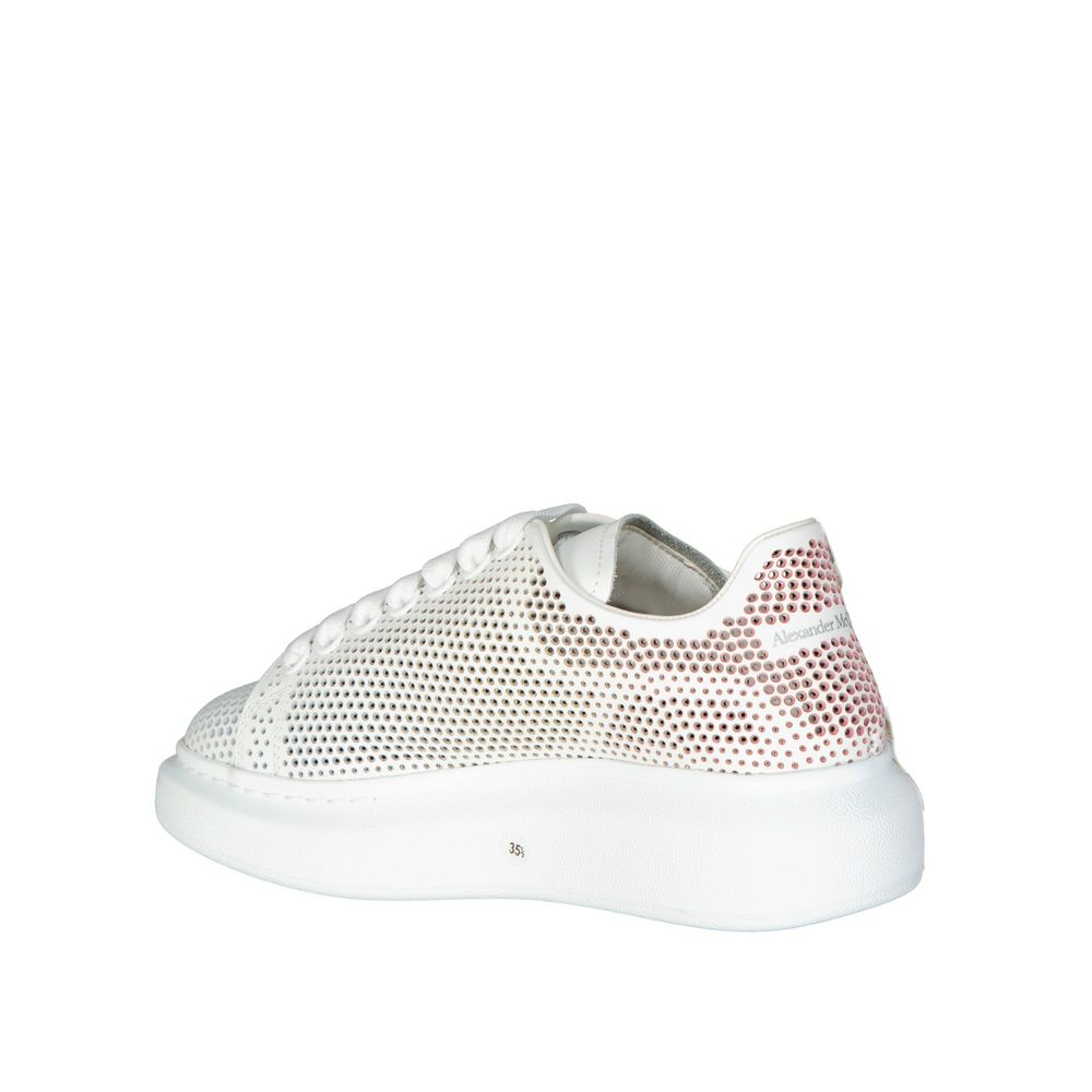 Alexander McQueen Sneakers Court Donna Pelle Bianca (Traforate)