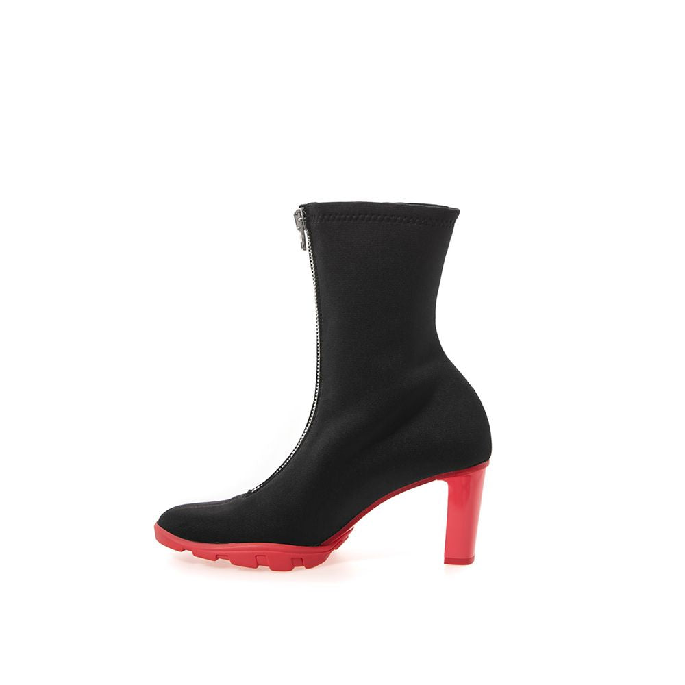 Alexander McQueen Stivaletti Slim Tread in Neoprene Nero (10cm)