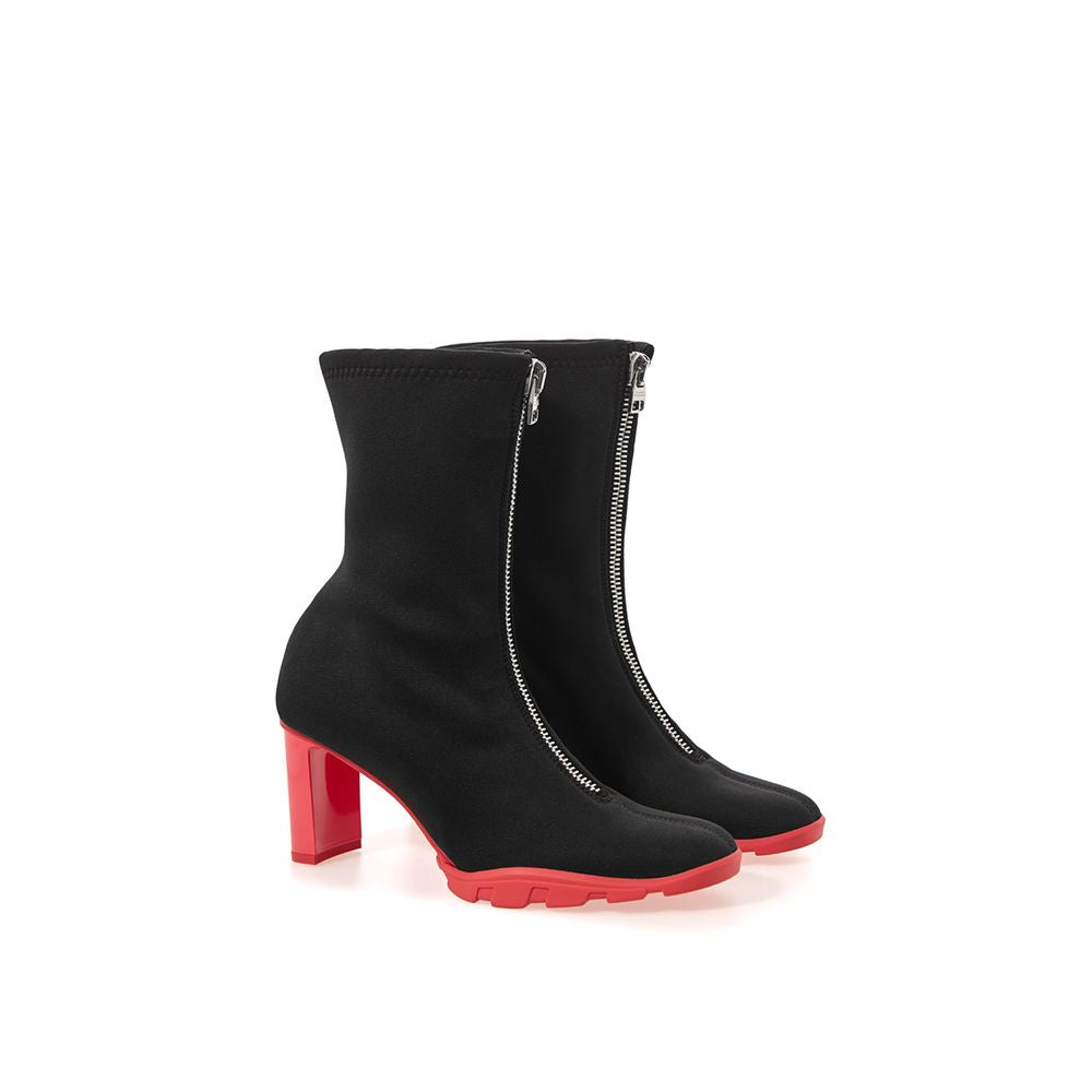 Alexander McQueen Stivaletti Slim Tread in Neoprene Nero (10cm)