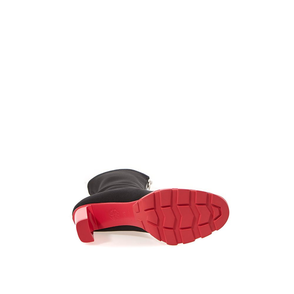 Alexander McQueen Stivaletti Slim Tread in Neoprene Nero (10cm)