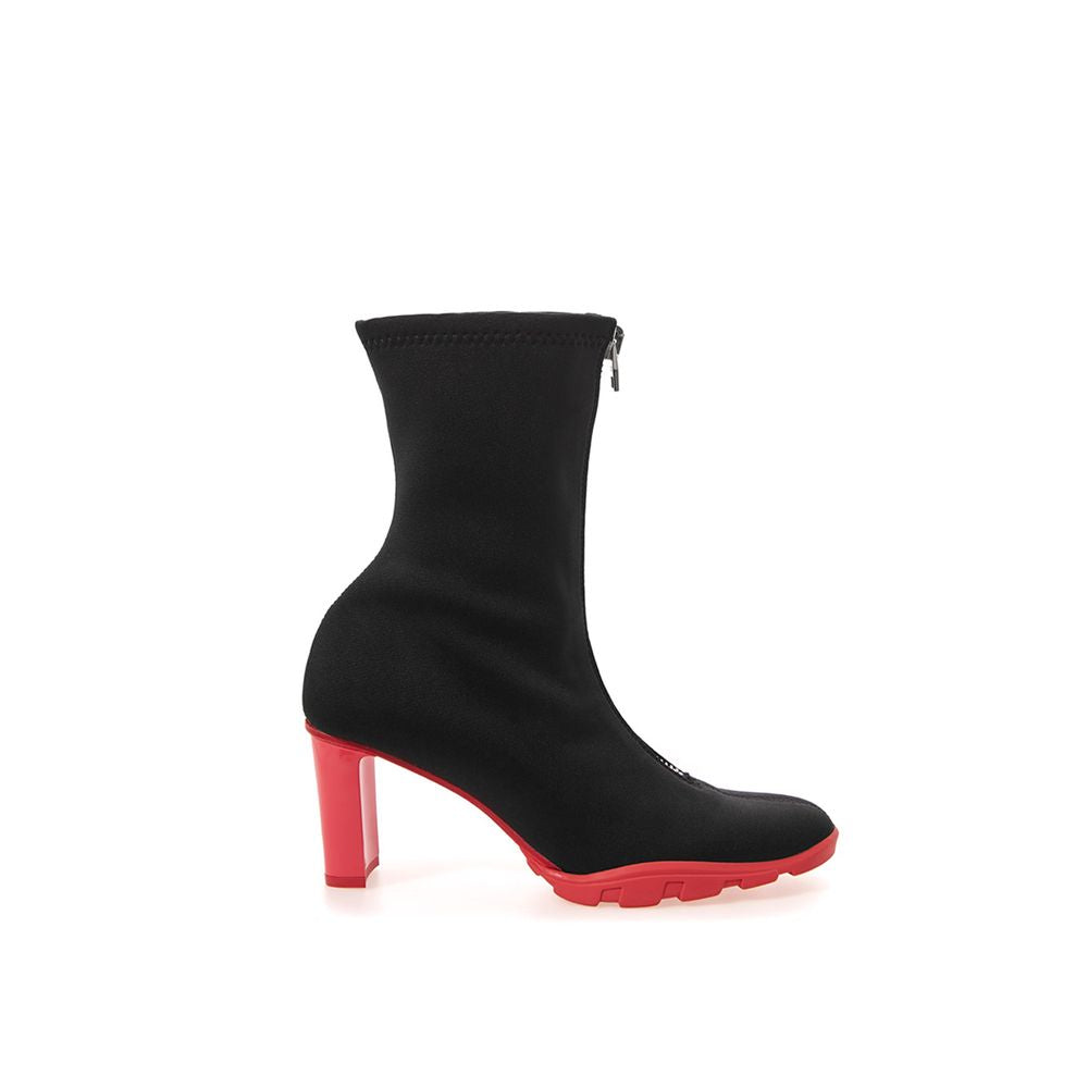 Alexander McQueen Stivaletti Slim Tread in Neoprene Nero (10cm)