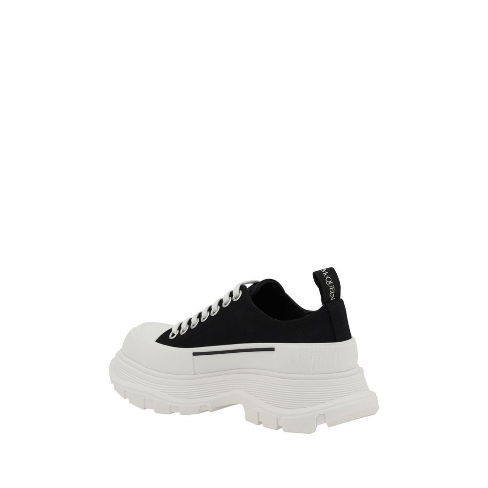 Alexander McQueen Tread Slick Sneakers in Tela Nera Platform