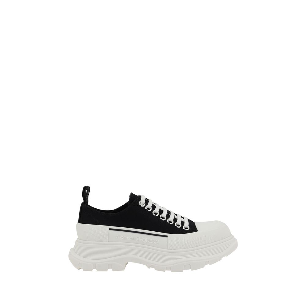Alexander McQueen Tread Slick Sneakers in Tela Nera Platform