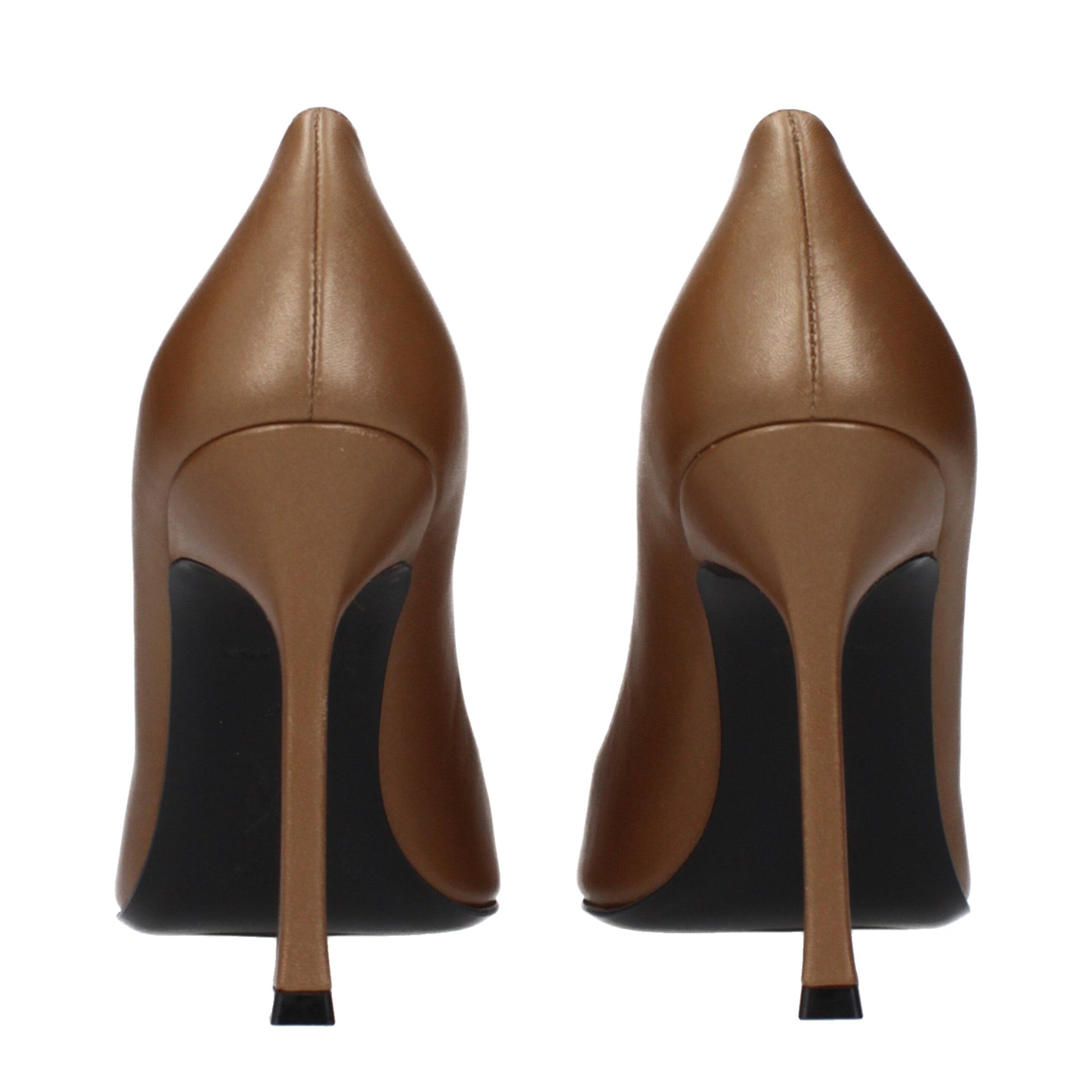 Amina Muaddi Camelia Pumps 105mm in Pelle Marrone (Gioiello)