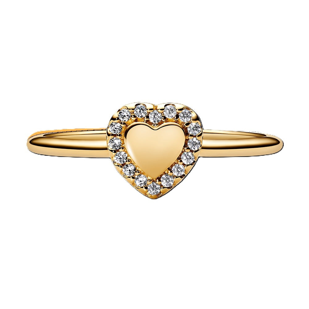Anello Cuore Solitario Pavé Pandora Rose Misura 56 163801C01-56
