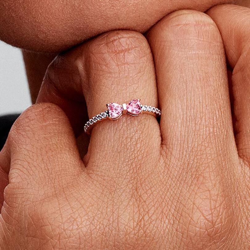 Anello Fiocco Luminoso Rosa Pandora 193510C01