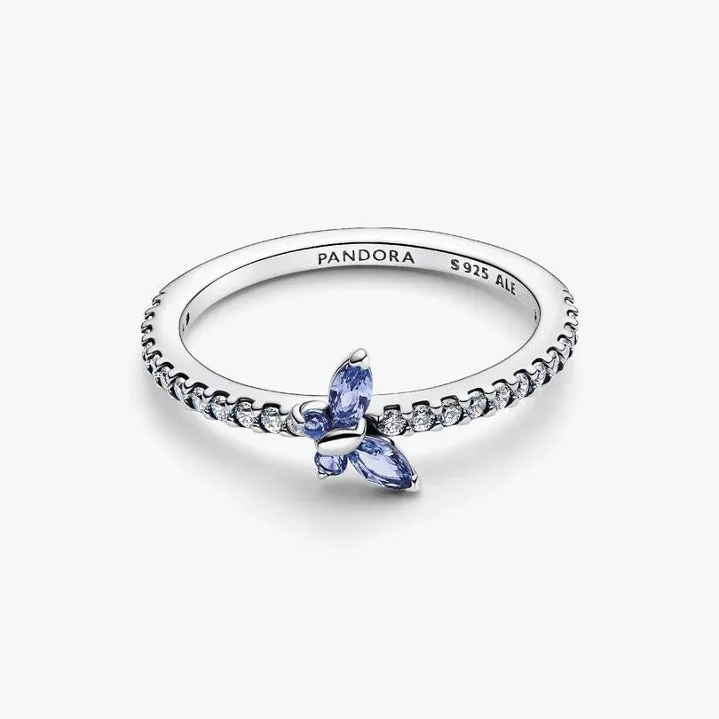 Anello Pandora Farfalla Scintillante Blu 194269C01
