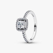 Anello Pandora Punto Luce Quadrato Pavè 193555C02