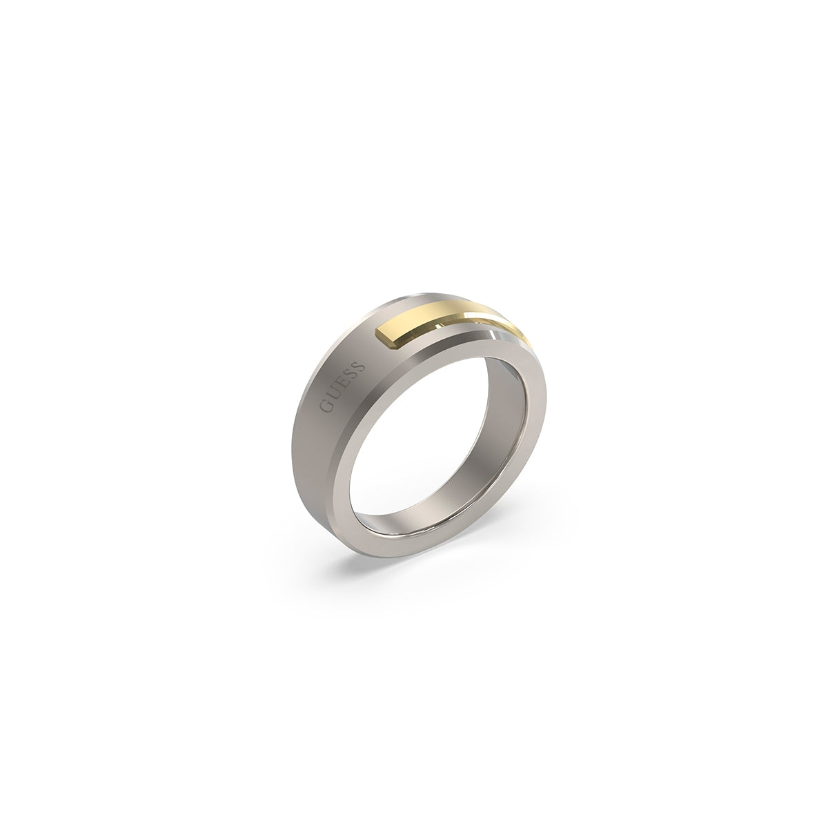 Anello Uomo Fascia Logo Cristalli Guess Oro Giallo JUMR05110JWYGST62 (Misura 62)