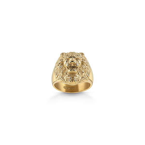 Anello Uomo Fascia Logo Guess Oro Giallo JUMR01307JWYG62 (Misura 62)