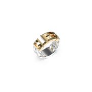 Anello Uomo Fascia Logo Guess Oro Giallo JUMR03206JWYGST64 (Misura 64)