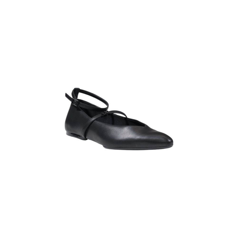 Armani Exchange Women's Black Polyester Ballet Flats with Strap