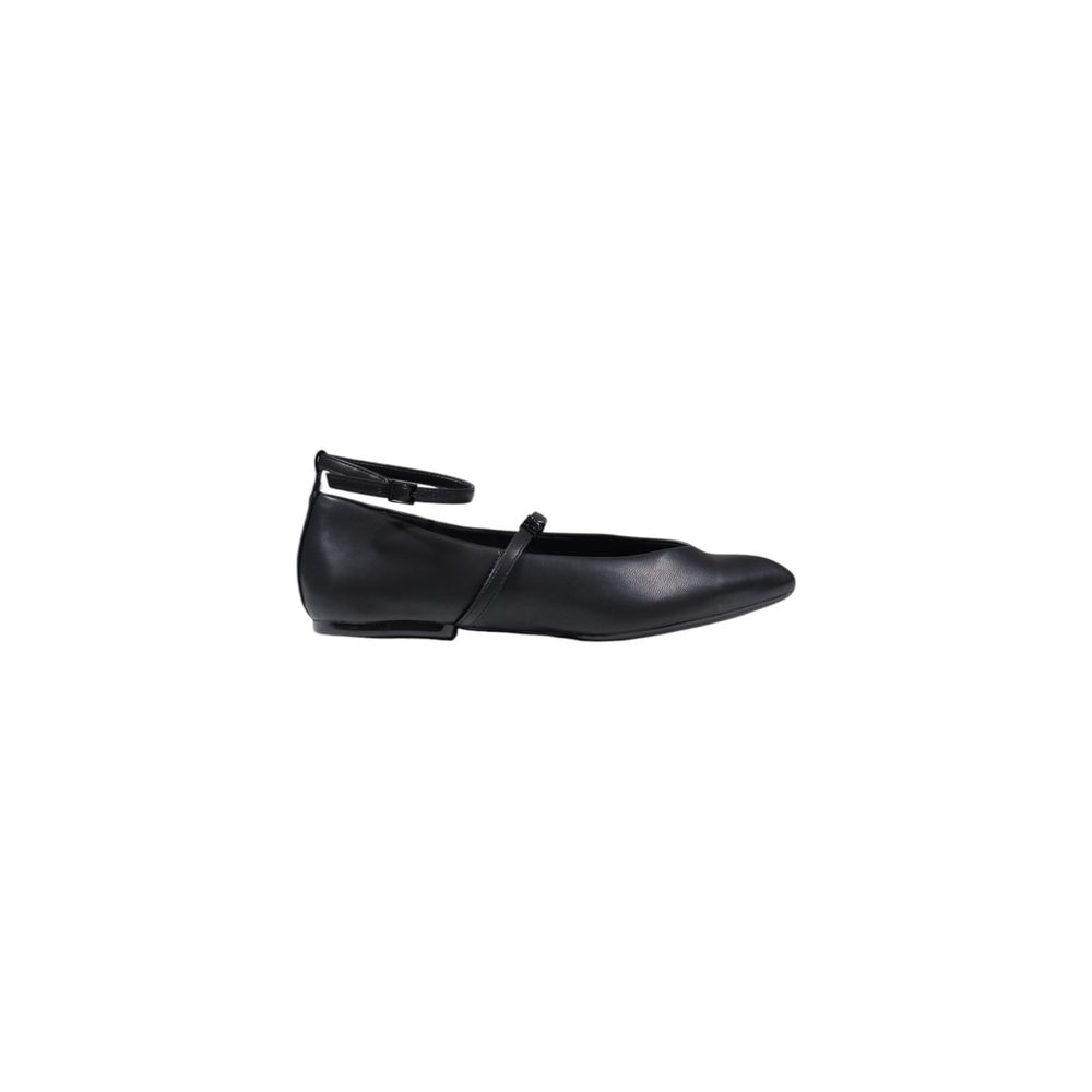 Armani Exchange Women's Black Polyester Ballet Flats with Strap