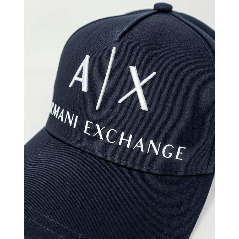 Armani Exchange Cappellino da Baseball Uomo in Cotone Blu Scuro