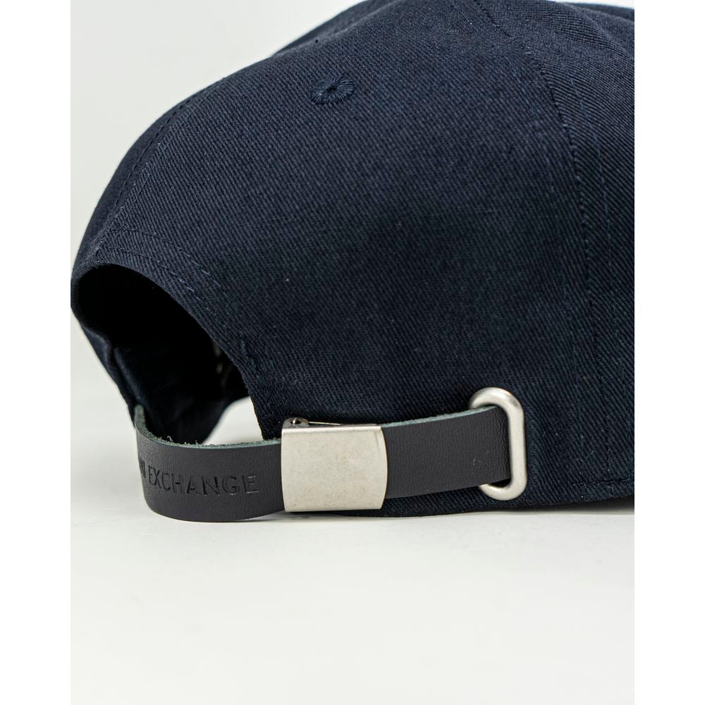 Armani Exchange Cappellino da Baseball Uomo in Cotone Blu Scuro