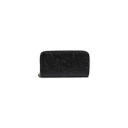 Armani Exchange Portafoglio Grande Donna in Poliuretano Nero con Laccio