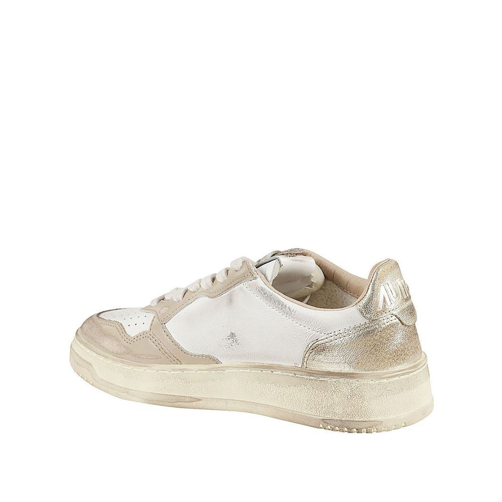 Autry Low Top Distressed da Donna in Pelle Beige, Indonesia