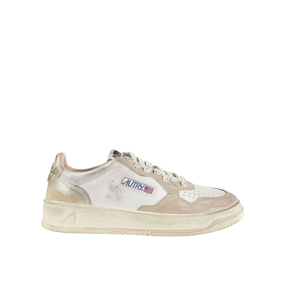 Autry Low Top Distressed da Donna in Pelle Beige, Indonesia