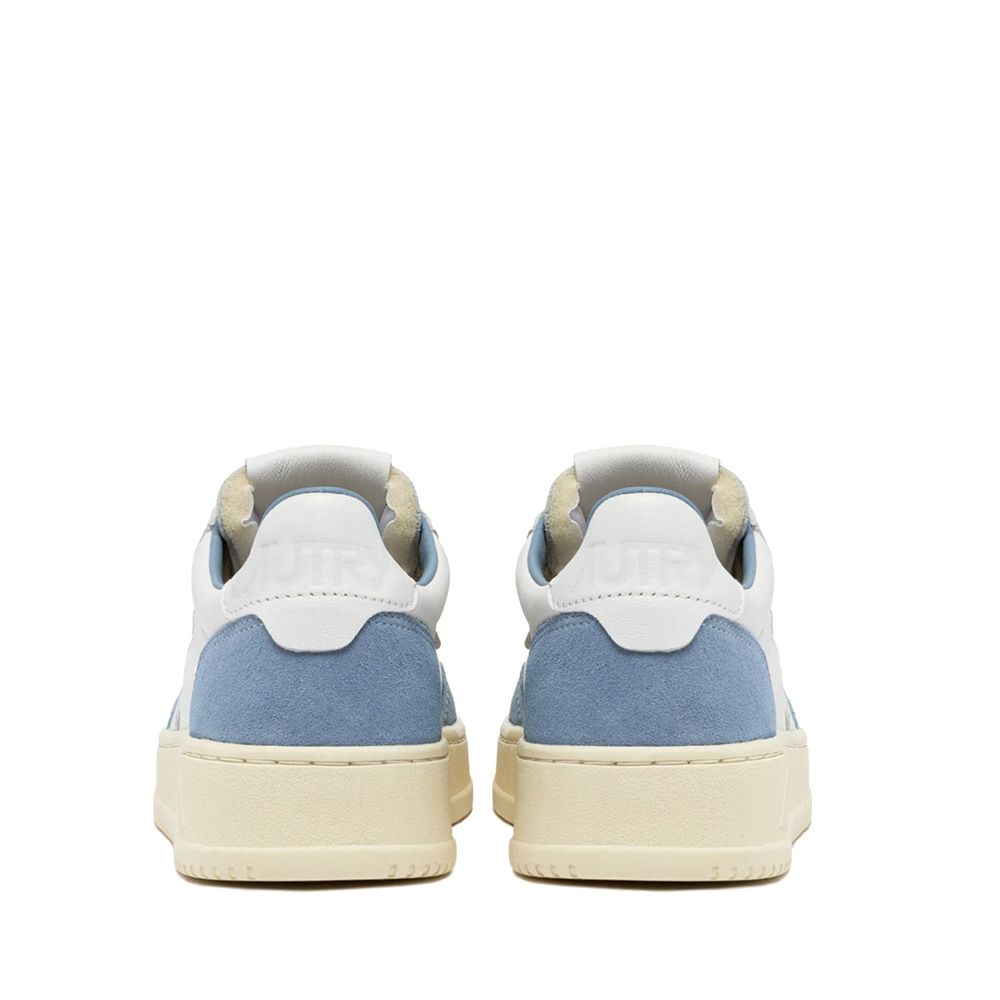 Autry Medalist Low da Donna in Pelle Bianca con Dettaglio Suede, Italy
