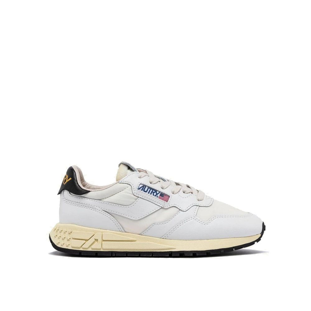 Autry White Fabric Low Top Sneakers