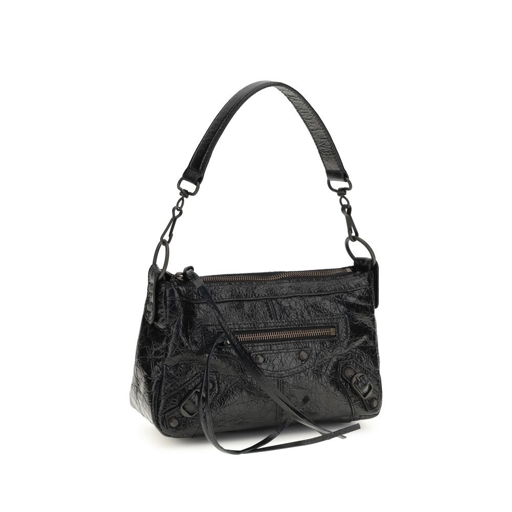 Balenciaga Black Lamb Ovis Aries Aries Shoulder Bag