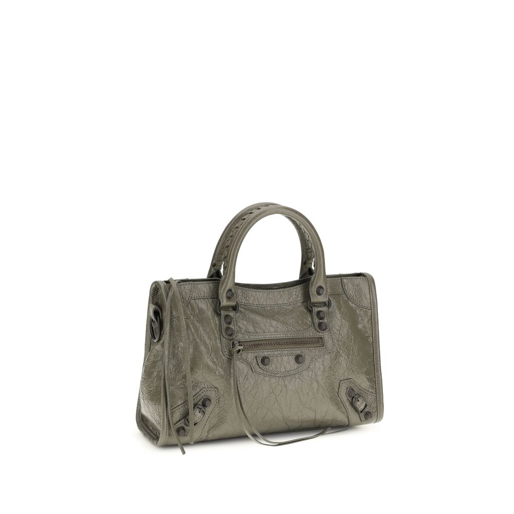 Balenciaga Gray Calf Leather Bos Taurus Shoulder Bag
