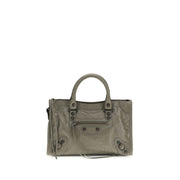 Balenciaga Gray Calf Leather Bos Taurus Shoulder Bag