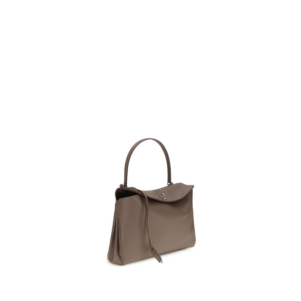 Balenciaga Rodeo Borsa a Spalla Media in Pelle di Vitello Grigia