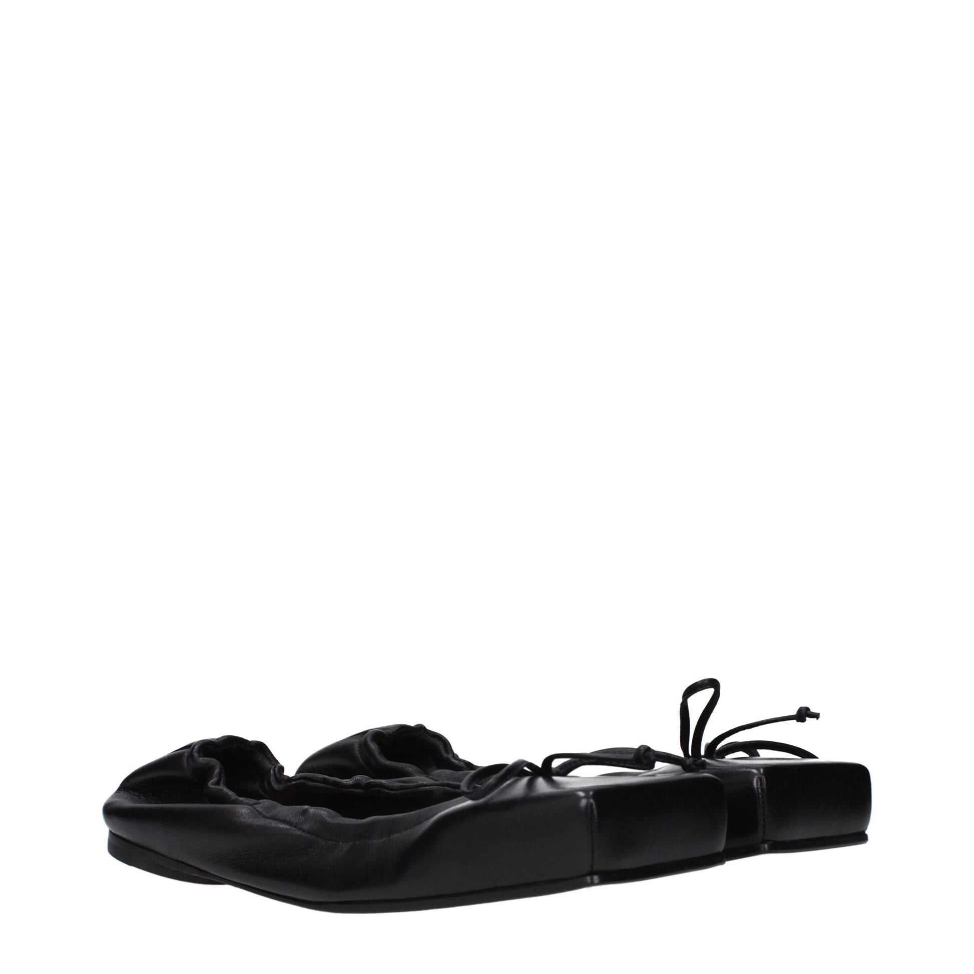 Ballerine Donna Jacquemus in Pelle Nera Punta Quadrata