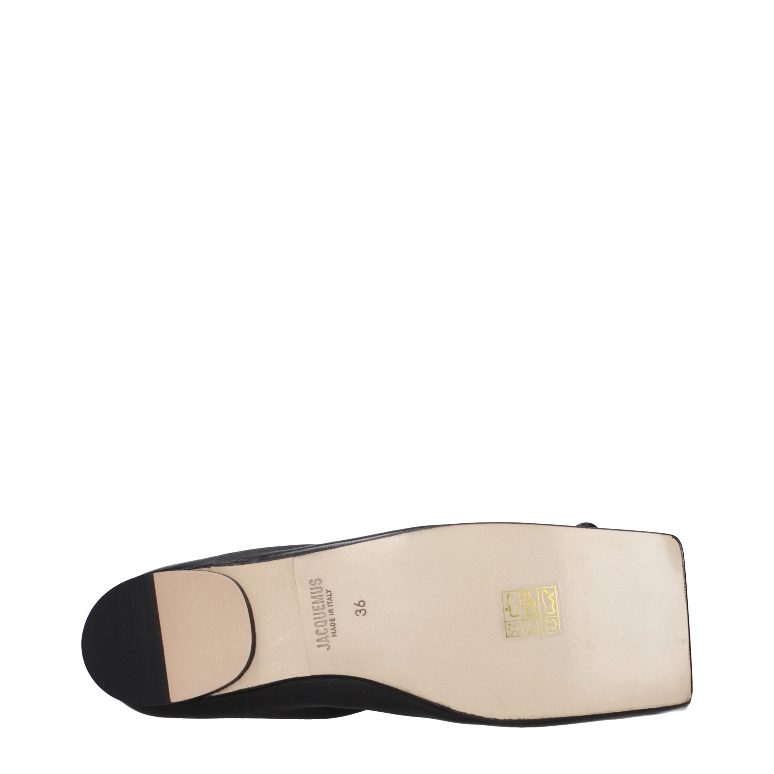 Ballerine Donna Jacquemus in Pelle Nera Punta Quadrata