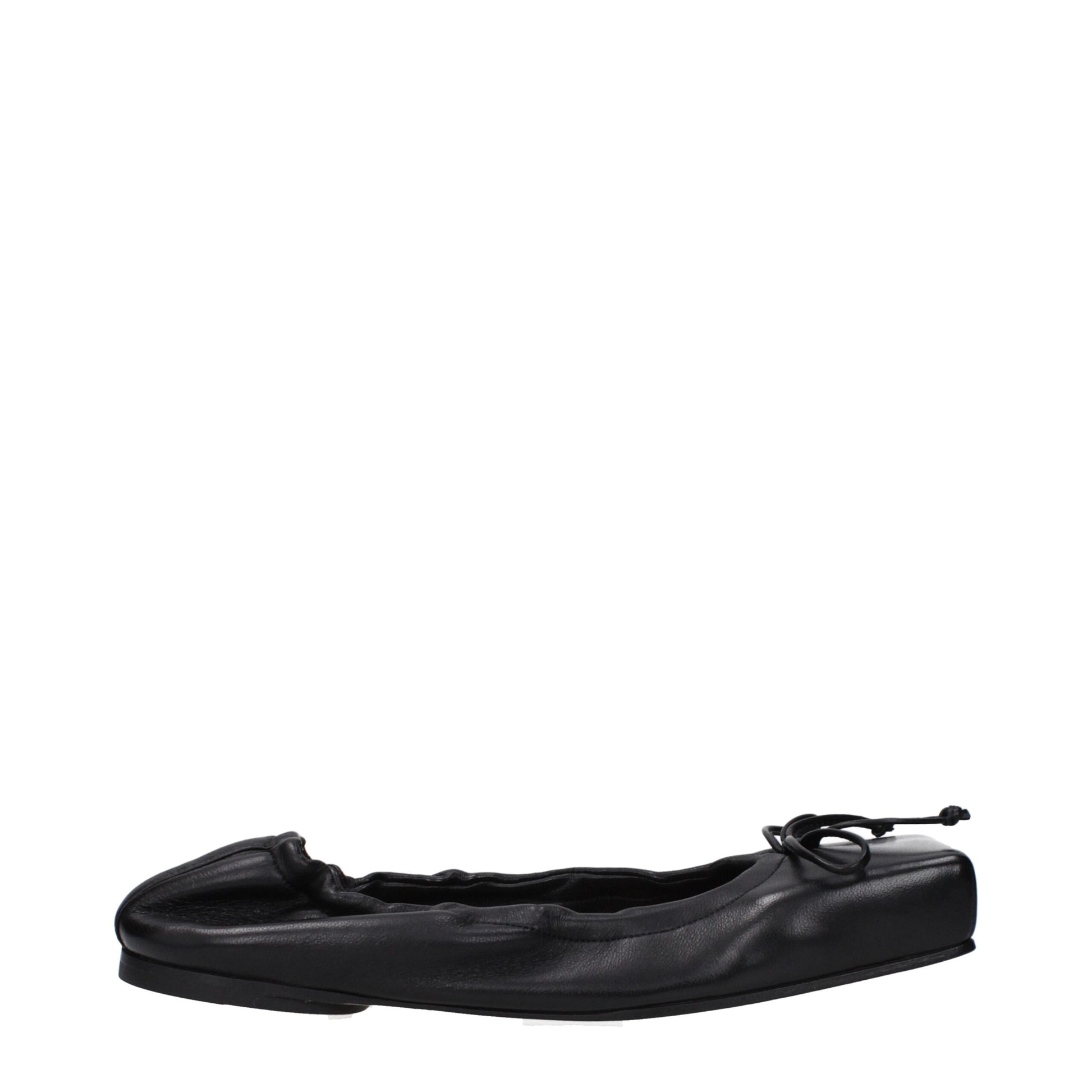 Ballerine Donna Jacquemus in Pelle Nera Punta Quadrata