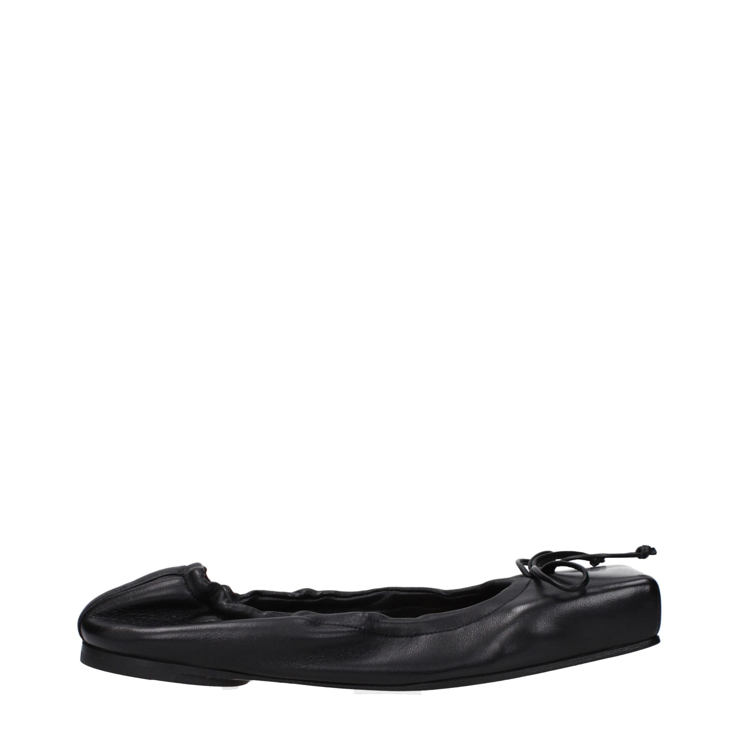 Ballerine Donna Jacquemus in Pelle Nera Punta Quadrata