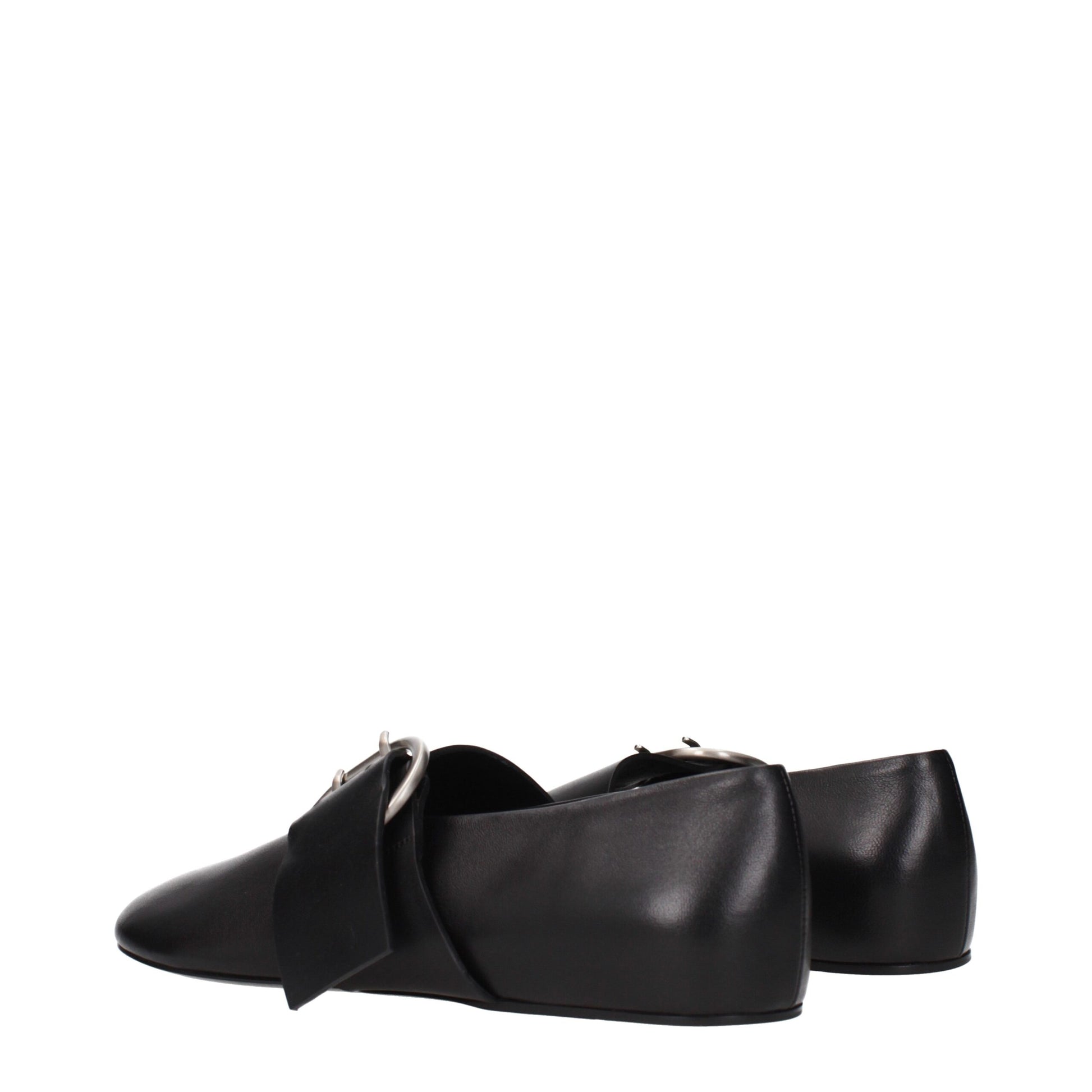 Ballerine Donna Jil Sander in Vera Pelle Nera Minimaliste
