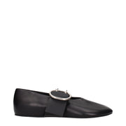 Ballerine Donna Jil Sander in Vera Pelle Nera Minimaliste
