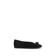 Ballerine Ferragamo Vara Bow XL Nere in Pelle di Vitello con Tacco Abbassabile